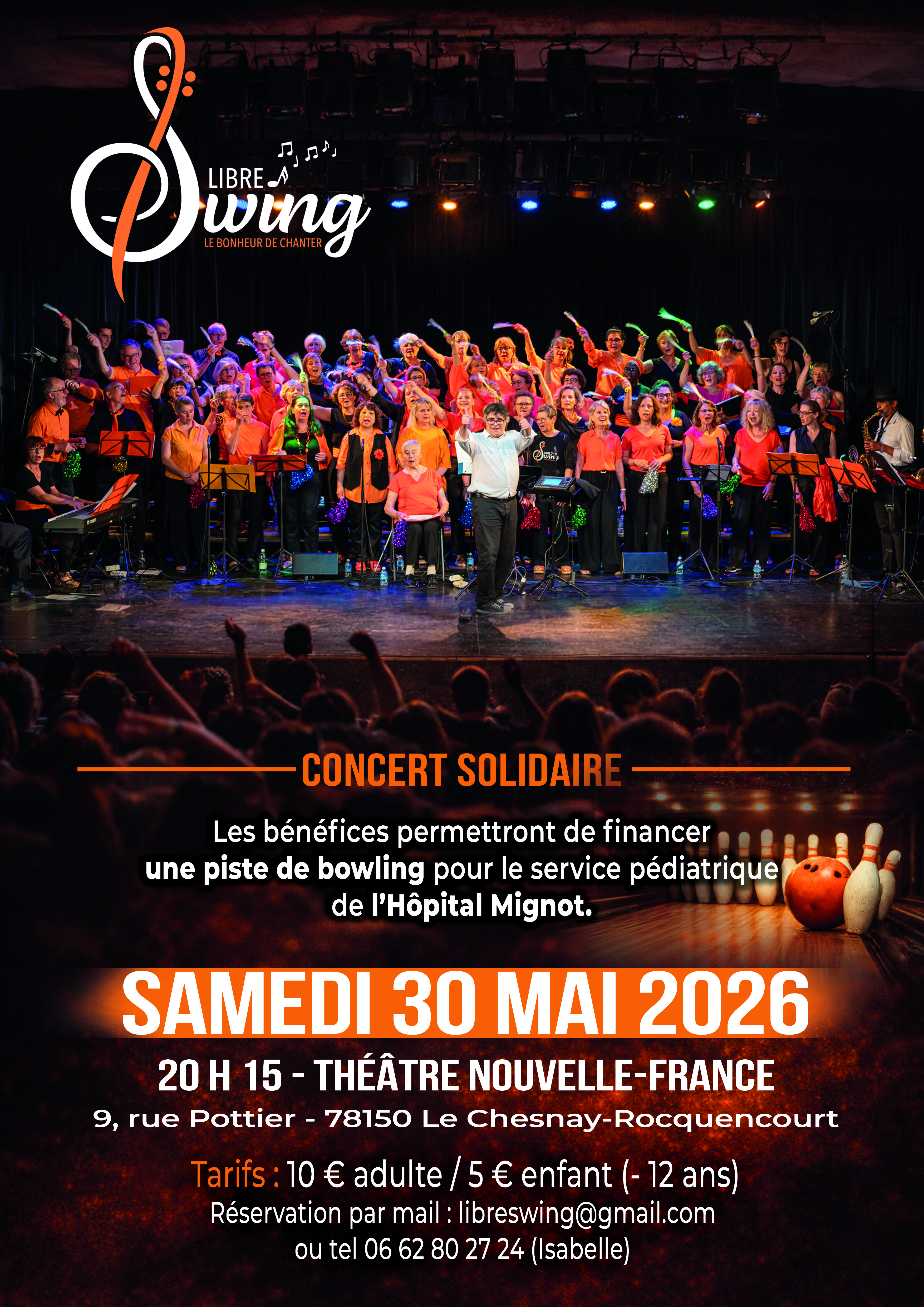 Libre Swing — Affiche — concert solidaire Hôpital Mignot, 30 mai 2026